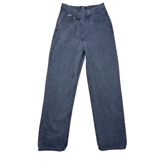 Insane Gene Denim - Insane Gene Crossover High Rise Straight Leg Jeans Charcoal Gray Women's Size‎ 3